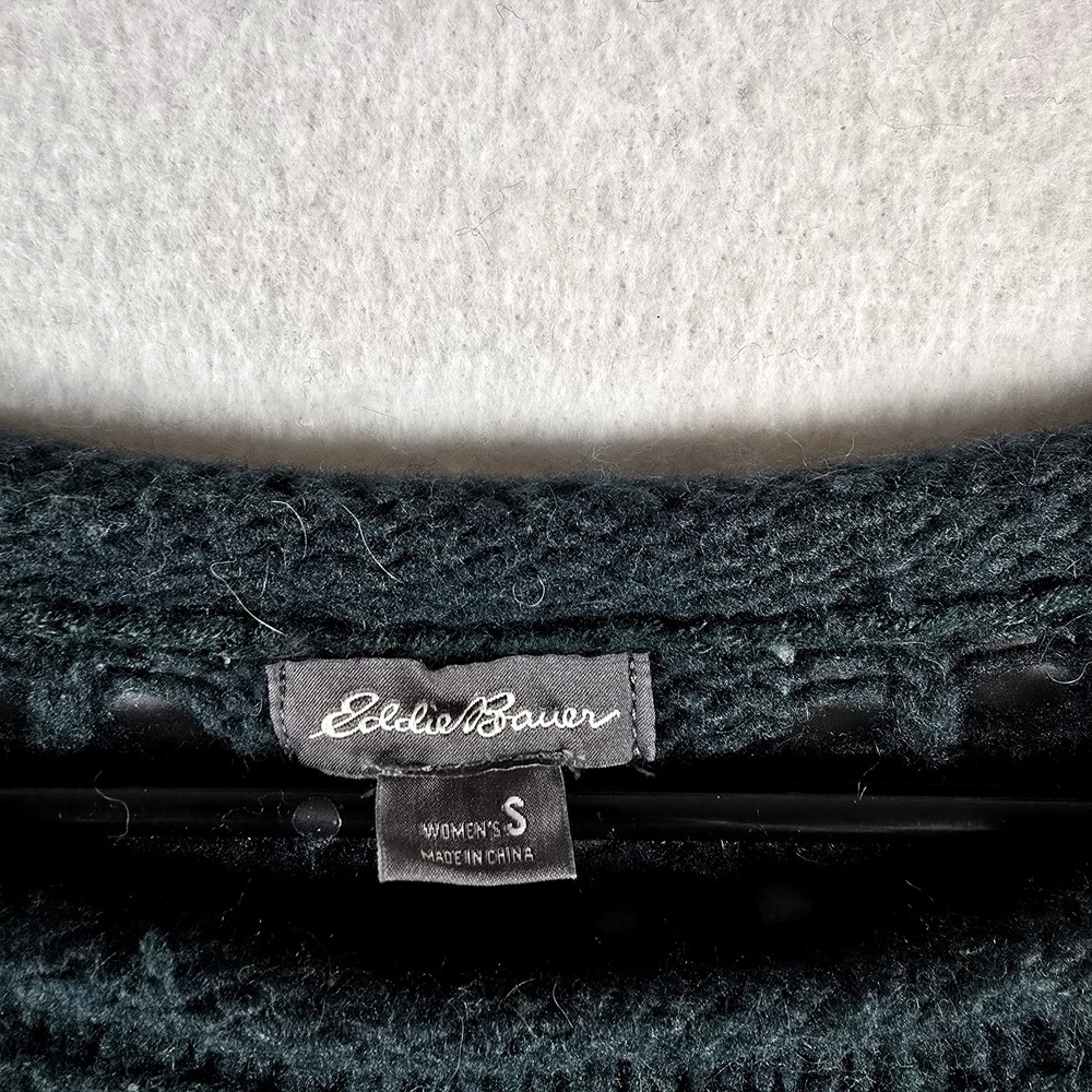 Eddie Bauer Roll Neck Sweater‎ Womens Small Green Knit Wool Camel Blend - Picture 3 of 11